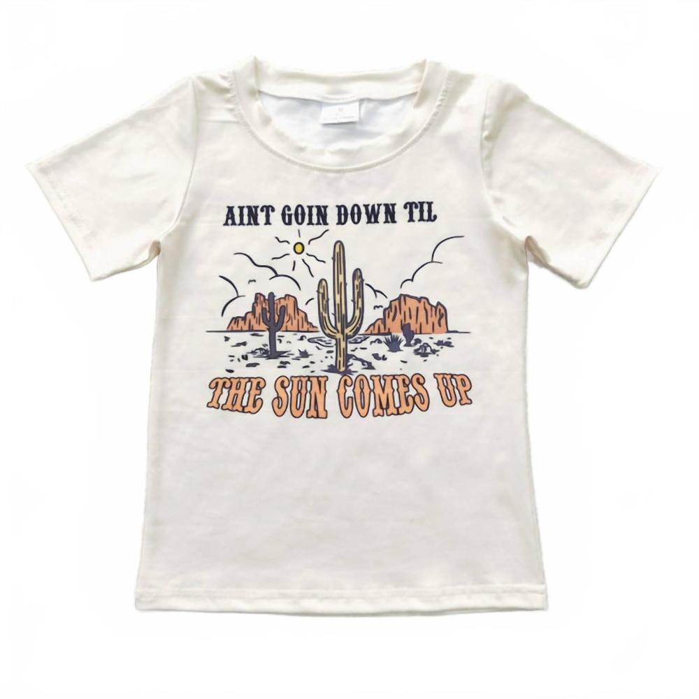 NEW AIER WHOLESALE kids ain't goin down graphic tee in ivory